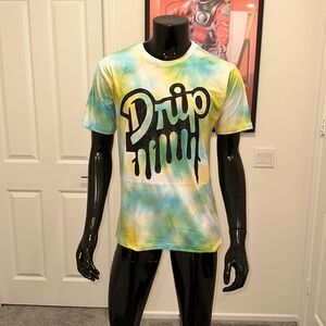 1 - Tie dye Drip Tee - Lime Soda